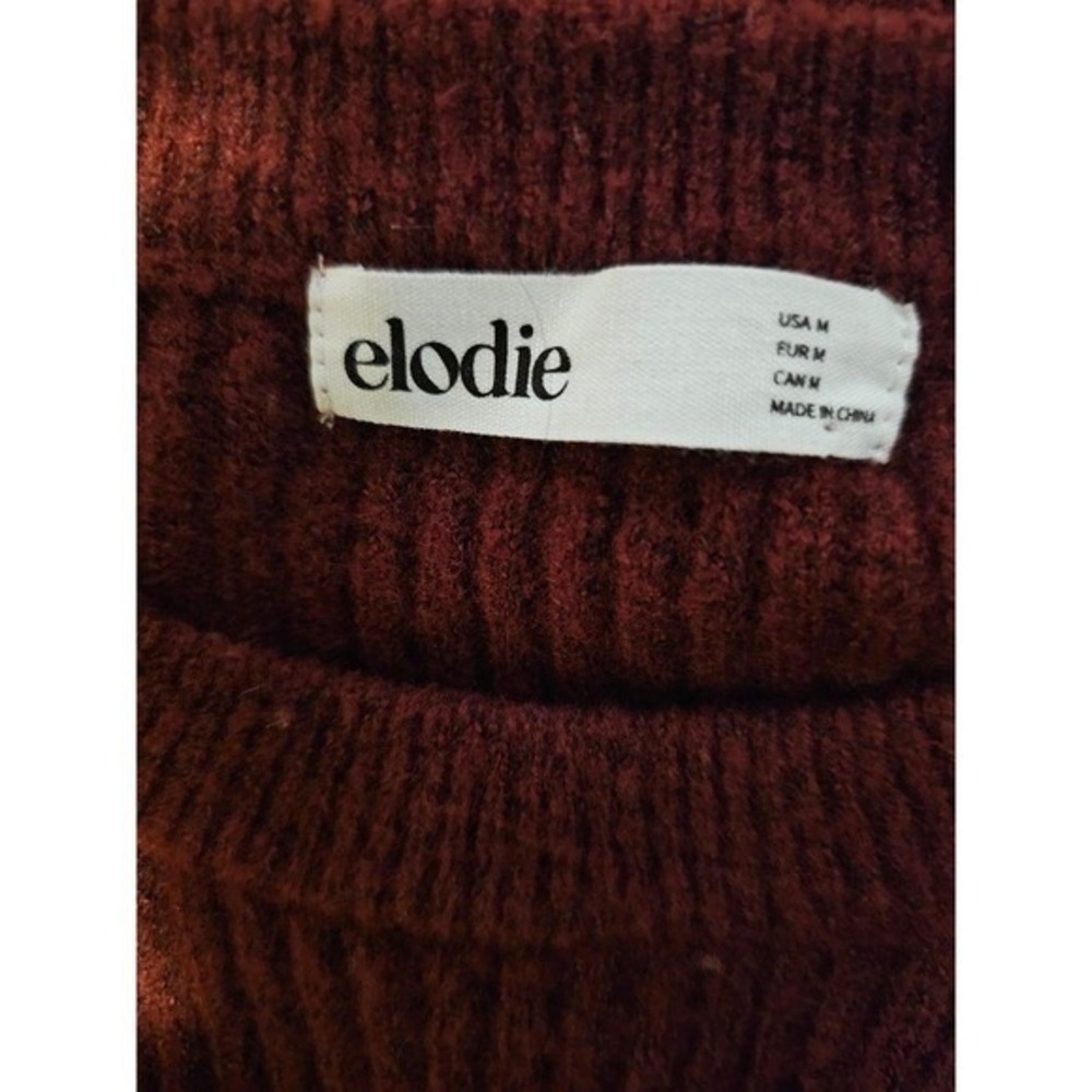 Elodie Burgundy Pullover Sweater Women's Size Medium - Picture 7 of 7